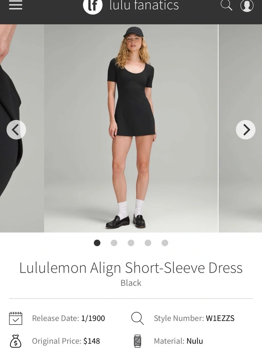 lululemon athletica Black Scoop Neck Short Sleeve Tunic